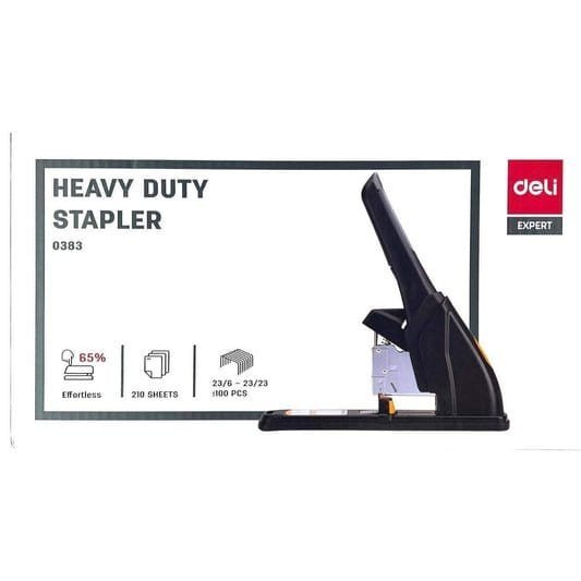 Deli Effortless Heavy Duty Stapler – E0383 دباسة كبيرة ديلي 210 ورقة تدبيس مجهود أقل - مكتبة اكسبريس الكويت