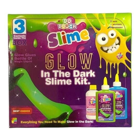 Do Dough Glow in The Dark Slime Kit 3 Pcs || مجموعة سلايم مضيئ في الظلام ٣ قطعه دو دوه - مكتبة اكسبريس الكويت