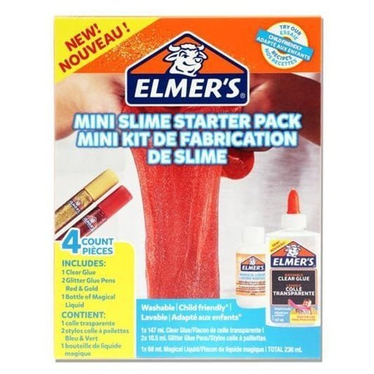 Elmer's 4 Piece Mini Slime Starter Pack - Red || مجموعه صنع السلايم الميني احمر وذهبي ماركه المرز - مكتبة اكسبريس الكويت