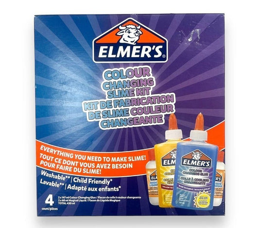 Elmers Color Changing Slime Kit 4 Pcs || مجموعة المرز لعمل سلايم متغير اللون ٤ قطعة - مكتبة اكسبريس الكويت