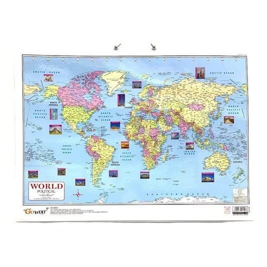 English Educational Posters World Map || وسيلة انجليزي خريطة العالم - مكتبة اكسبريس الكويت