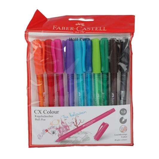 Faber Castel CX 10 Colored Pens || اقلام حبر ملونة فيبر كاستل ١٠ لون - مكتبة اكسبريس الكويت