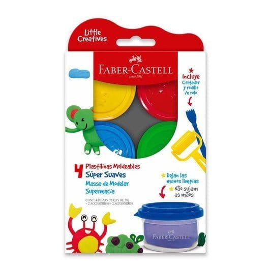 Faber Castel Super Soft Modeling Clay || طين صلصال ناعم فيبر كاستل ٤ لون - مكتبة اكسبريس الكويت