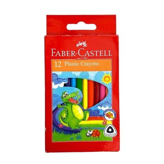 Faber Castell 12 Plastic Crayons || الوان كرايون بلاستيك فيبر كاستل - مكتبة اكسبريس الكويت