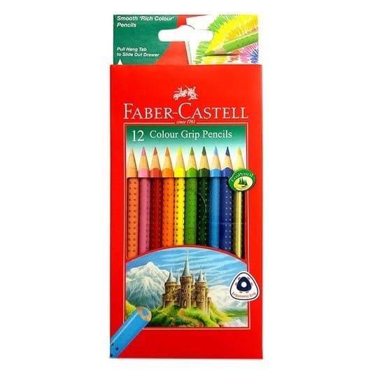 Faber Castell 12 Tri Grip Colored Pencils || الوان خشبيه مثلثه فيبر كاستل 12 لون - مكتبة اكسبريس الكويت