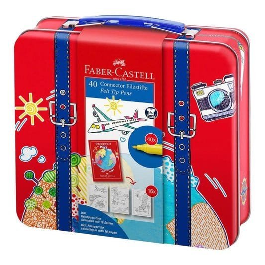 Faber Castell 40 Connector Felt Tip Pens || الوان فيبر كاستل كونيكت 40 لون جنطه سفر - مكتبة اكسبريس الكويت