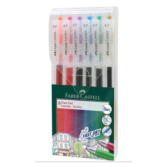Faber Castell 6 Fast Gel Pen Set || اقلام حبر جل ٦ لون فيبر كاستل - مكتبة اكسبريس الكويت