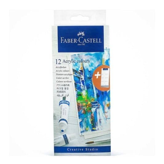 Faber Castell Acrylic Colours 12 || الوان اكريلك فيبر كاستل 12لون - مكتبة اكسبريس الكويت