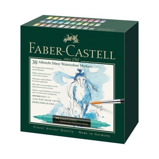 Faber Castell Albrecht Dürer Watercolor Markers Gift Box of 30 || اقلام تلوين فيبر كاستل البرت ديورر واتركلر ماركر ٣٠ لون - مكتبة اكسبريس الكويت