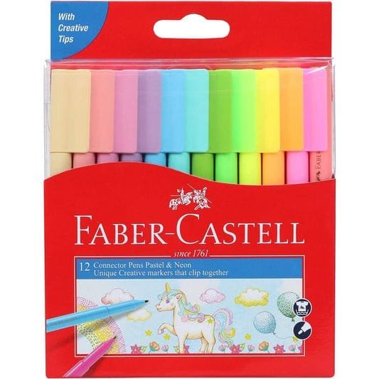 Faber Castell connector colored markers Pastel and Neon || الوان فيبر كاستل نيون و باستيل - مكتبة اكسبريس الكويت