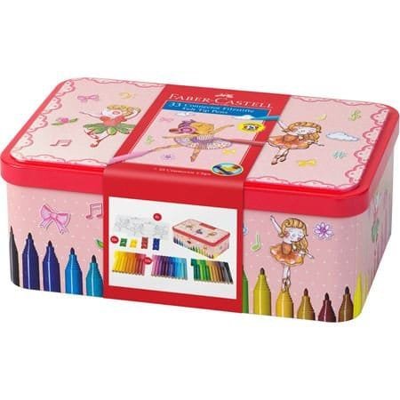 Faber Castell Connector Felt Tip Pen Set Ballerina 25 colors || بوكس موسيقي الوان شينيه فيبر كاستل مع 25 لون كونيكت موصول - مكتبة اكسبريس الكويت