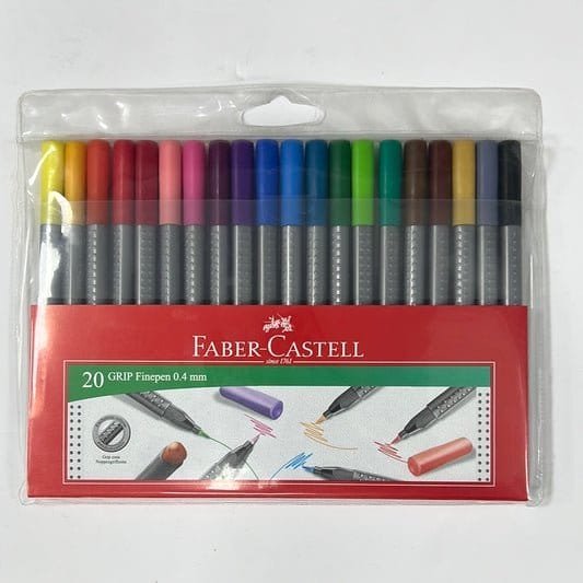 Faber Castell Fineliner pens 20 colors || الوان فيبر كاستل مثلثه ضعيفه 20 لون - مكتبة اكسبريس الكويت