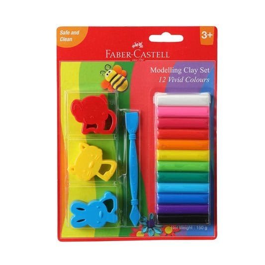 Faber Castell Modeling Clay Set 12 Vivid Colors || طقم طين صلصال فيبر كاستل ١٢ لون - مكتبة اكسبريس الكويت