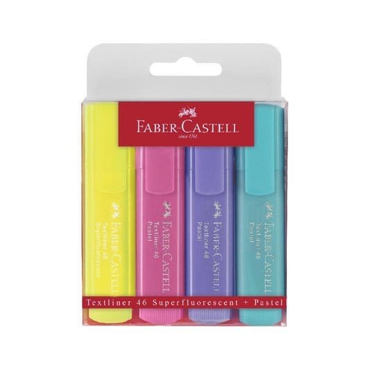 Faber Castell Pastel Highlighters 4 Colors || اقلام فسفورية باستيل فيبر كاستل ٤ لون - مكتبة اكسبريس الكويت