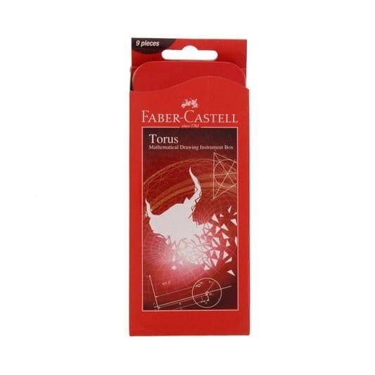Faber Castell Torus Mathematical Drawing Instruments Box || علبة هندسة ٩ قطع فيبر كاستل - مكتبة اكسبريس الكويت