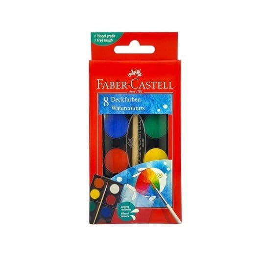Faber Castell Water Color 8 Colors || الوان مائيه فيبر كاستل⁩ ٨ لون - مكتبة اكسبريس الكويت