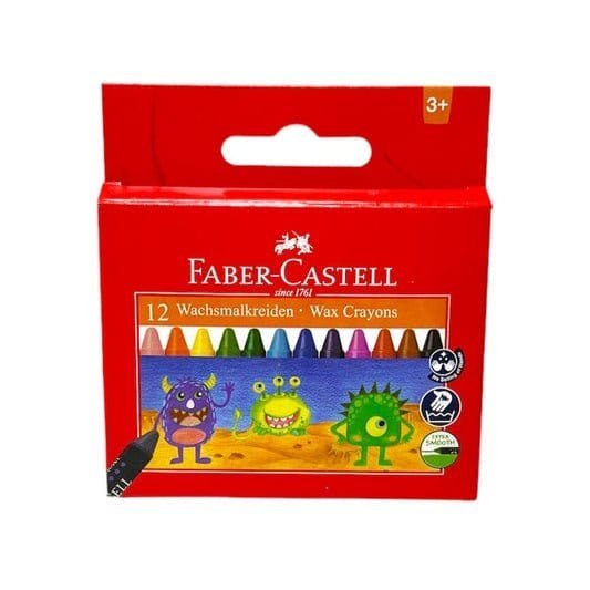 Faber Castell Wax Crayons 12 Colors || الوان شمعية فيبر كاستل ١٢ لون - مكتبة اكسبريس الكويت