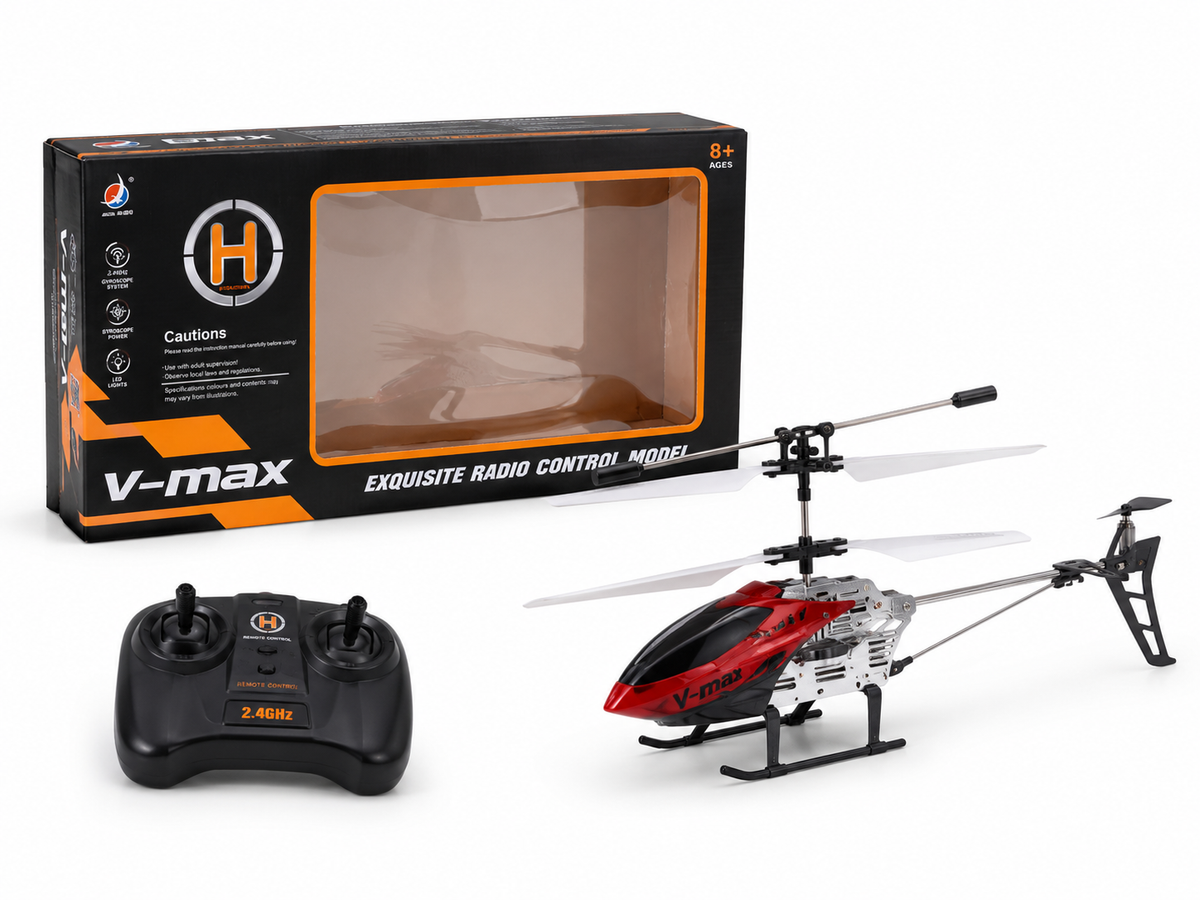 طائرة هيلكوبتر V-MAX ريموت كنترول 2.4GHz بجيروسكوب وأضواء LED