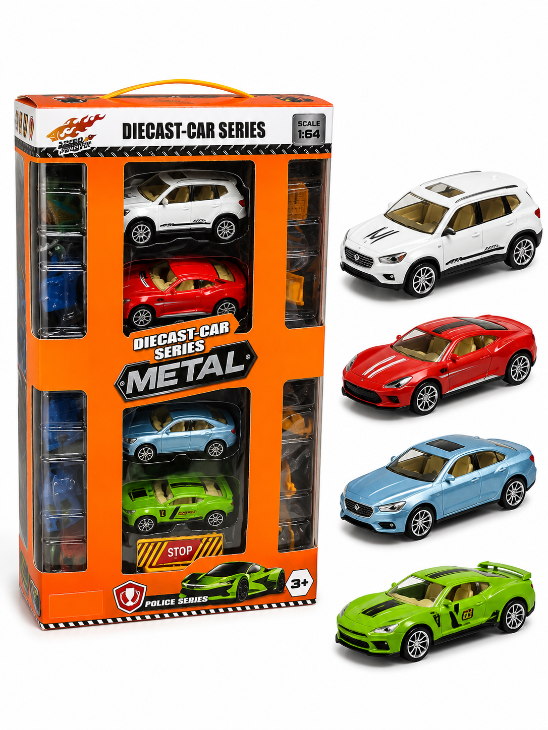 طقم سيارات معدنية Diecast 4 سيارات مقياس 1:64