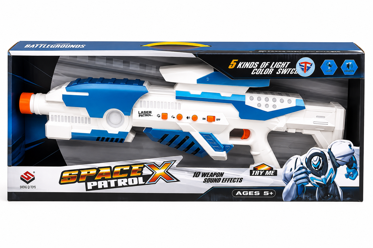 مسدس ليزر Space X Patrol بإضاءة 5 ألوان وصوت