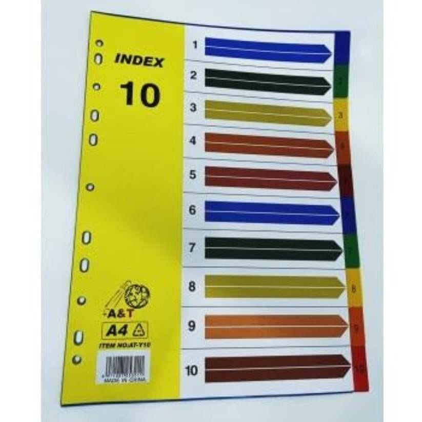 فواصل الملفات اي اند تي مقاس A4 - مكتبة اكسبريس الكويت
