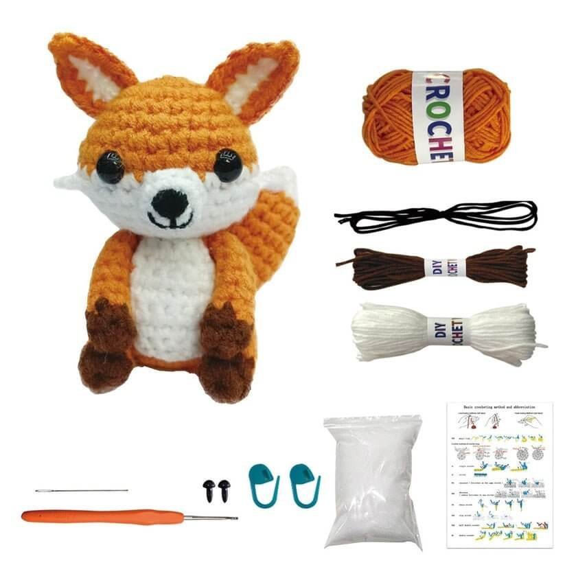 Fox Crochet Package with Turorial || مجموعة كروشيه مع فيديو توضيحي شكل ثعلب - مكتبة اكسبريس الكويت