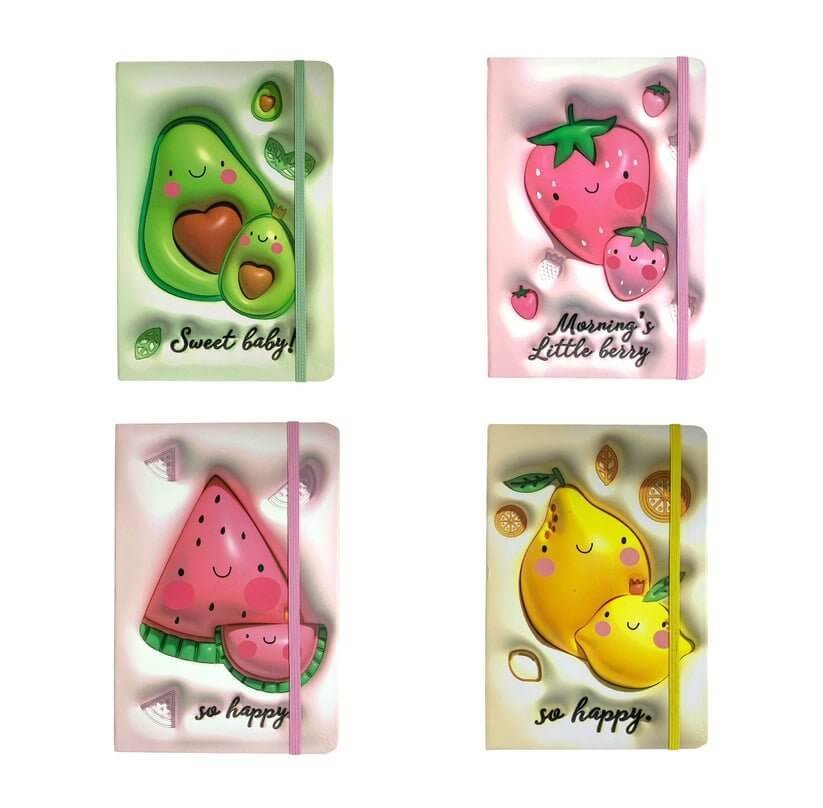 Fruits Printed Notebook 20 x 15 Assorted Models || دفتر مطبوع حجم ١٥*٢٠ موديلات مختلفة الفواكه - مكتبة اكسبريس الكويت