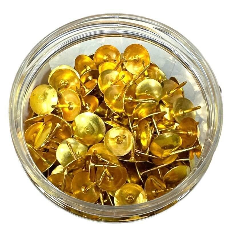 Golden Thumbtack DL3933 9x10 mm 200 pcs || دبابيس ضغط ذهبية ٩*١٠ مم ٢٠٠ دبوس - مكتبة اكسبريس الكويت