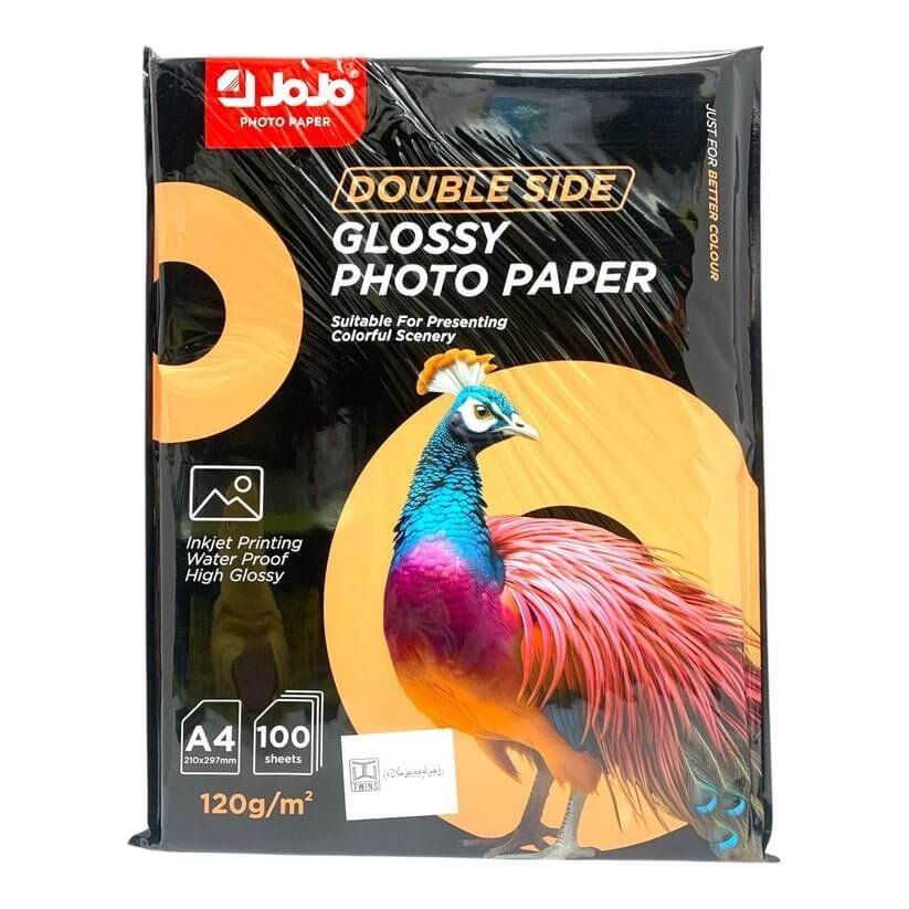 Jojo Double Side Glossy Photo Paper 120 gsm 100 pcs || ورق لامع جوجو لامع من الجهتين دبل جلوسي ١٢٠ جرام عدد ١٠٠ ورقة - مكتبة اكسبريس الكويت