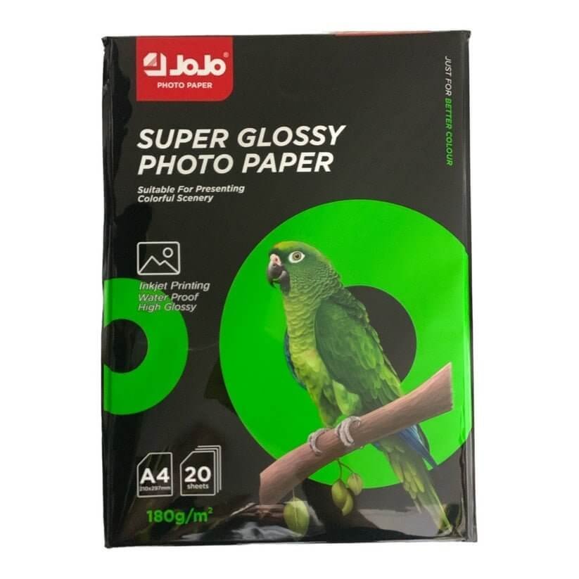 Jojo Super Glossy Photo Paper 180 g 20 Pcs || ورق جوجو قلوسي ١٨٠ جرام ٢٠ ورقة - مكتبة اكسبريس الكويت