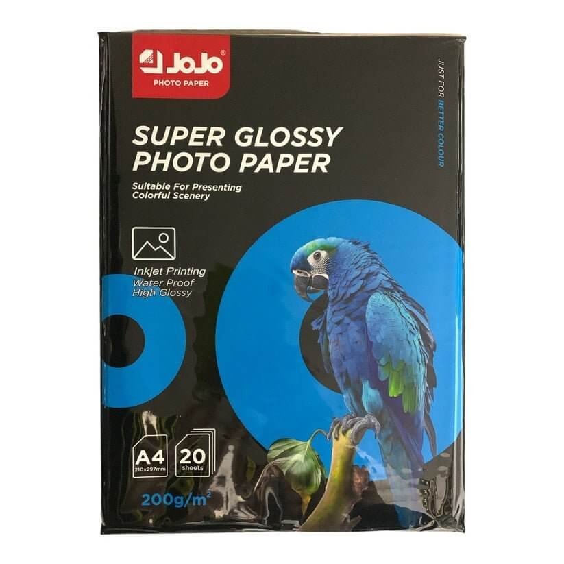 Jojo Super Glossy Photo Paper 200 g 20 Pcs || ورق جوجو قلوسي ٢٠٠ جرام ٢٠ ورقة - مكتبة اكسبريس الكويت