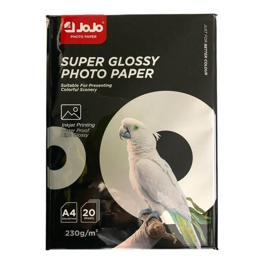 Jojo Super Glossy Photo Paper 230 g 20 Pcs || ورق جوجو قلوسي ٢٣٠ جرام ٢٠ ورقة - مكتبة اكسبريس الكويت