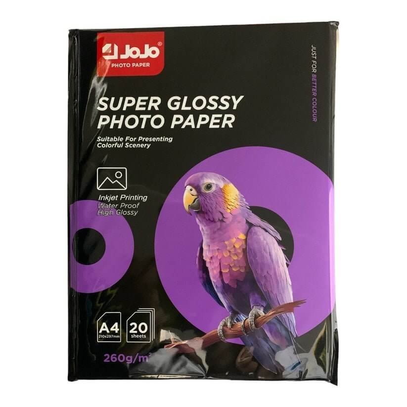 Jojo Super Glossy Photo Paper 260 g 20 Pcs || ورق جوجو قلوسي ٢٦٠ جرام ٢٠ ورقة - مكتبة اكسبريس الكويت