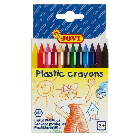 Jovi Plastic Crayons 12 Colors || الوان شمعية ١٢ لون جوفي - مكتبة اكسبريس الكويت