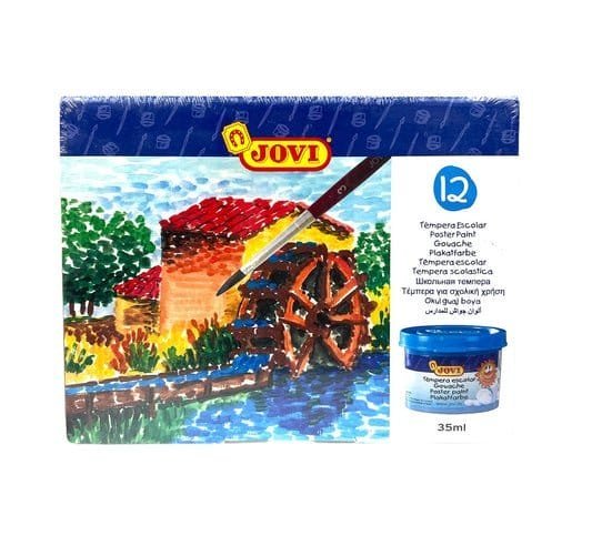Jovi Tempra Gouache Color Set of 12 || الوان قواش جوفي ١٢ لون - مكتبة اكسبريس الكويت