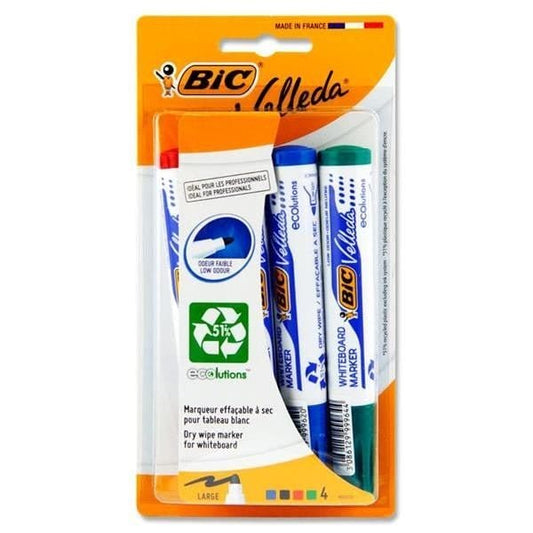قلم تحديد السبورة البيضاء Bic Velleda 4 برأس رصاصة - pk - مكتبة اكسبريس الكويت
