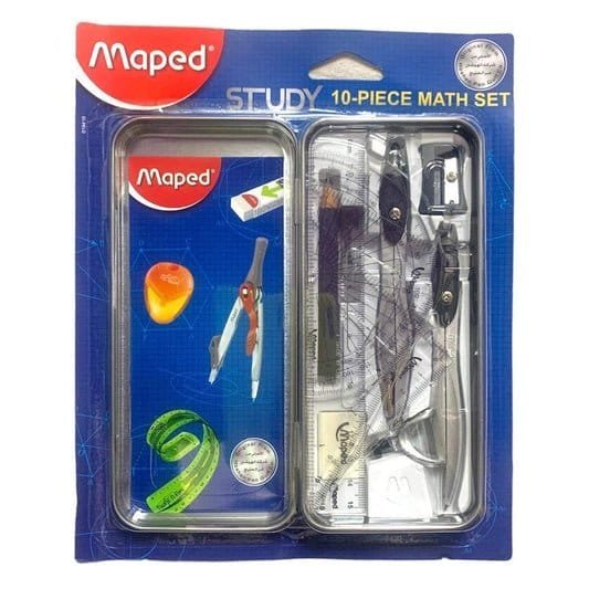 Maped 10 Piece Math Set || علبة هندسة ١٠ قطعة مابد - مكتبة اكسبريس الكويت