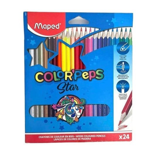 Maped 24 Colored Pencils Color Peps Star || الوان خشبية ٢٤ لون مابد كولور بيبس ستار - مكتبة اكسبريس الكويت