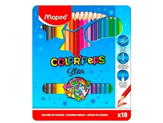 Maped Color Peps 18 Colored Pencils || الوان خشبيه 18 لون مابد - مكتبة اكسبريس الكويت