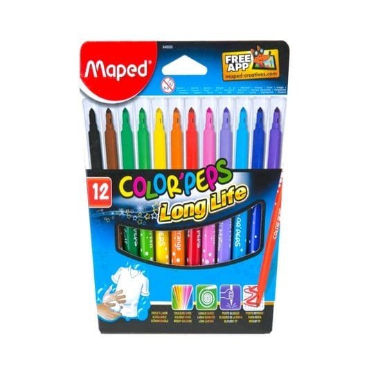 Maped Color Peps Long Life 12 Colors || الوان شينية مابد ١٢ لون طويلة الامد - مكتبة اكسبريس الكويت