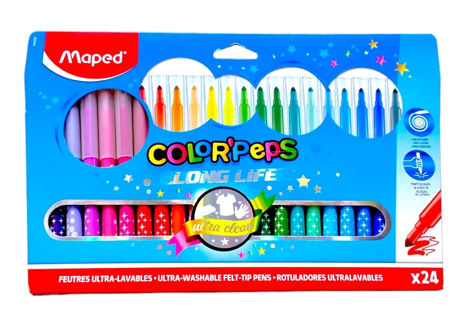 Maped Color Peps Long Life 24 Colors || الوان شينية مابد ٢٤ لون - مكتبة اكسبريس الكويت