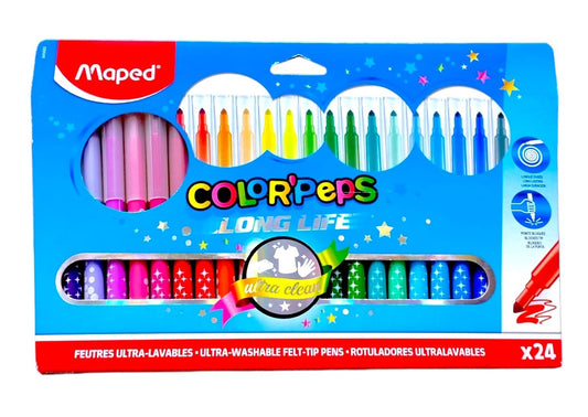 Maped Color Peps Long Life 24 Colors || الوان شينية مابد ٢٤ لون - مكتبة اكسبريس الكويت