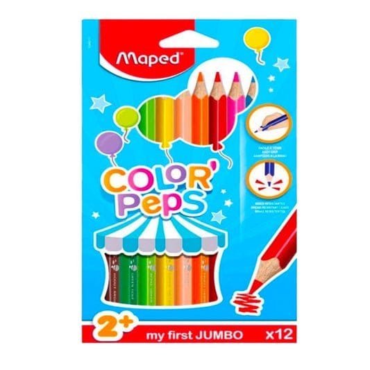 Maped Color Peps My First Jumbo Colored Pencils 12 Colors || الوان خشبية مابد جمبو ١٢ لون - مكتبة اكسبريس الكويت
