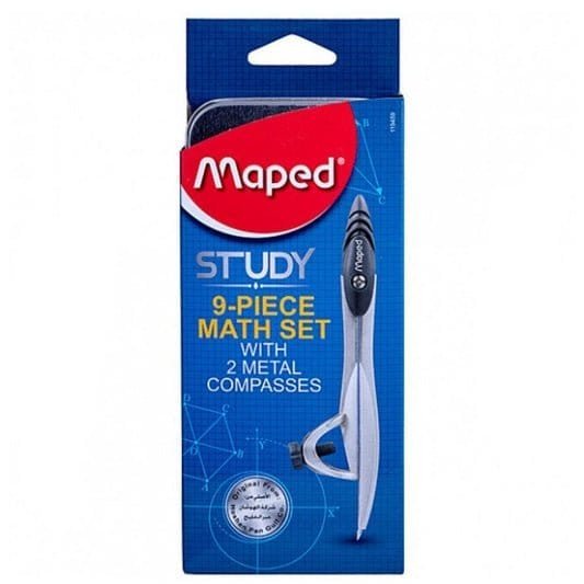 Maped Math Study Set of 9 || علبة هندسه مابد⁩ ٩ قطع - مكتبة اكسبريس الكويت