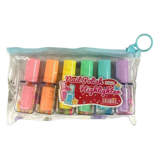 Nail Polish Highlighter Set 6 Colors || هايلايتر صبغ اظافر مجموعة ٦ لون - مكتبة اكسبريس الكويت