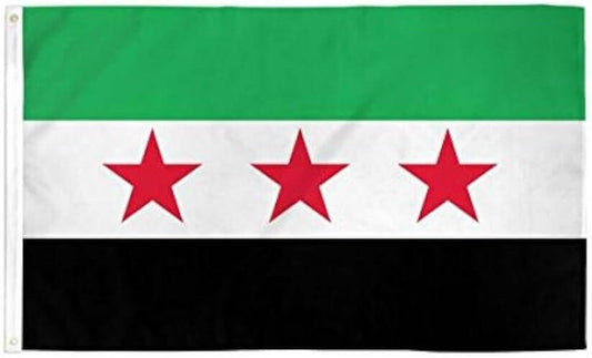 New Syria Flag || 30×40علم سوريا الجديد - مكتبة اكسبريس الكويت