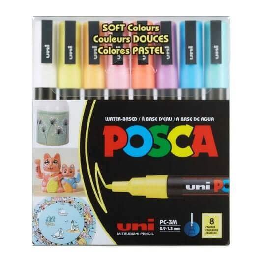 Posca Soft Colors PC - 3M 8 Colors || PC - 3M الوان بوسكا سوفت كولور ٨ لون - مكتبة اكسبريس الكويت