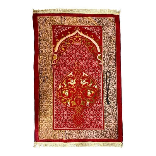 Prayer Matt Gift Set 110 x 70 || سجادة صلاه للأطفال حجم 70*110 لون عنابي - مكتبة اكسبريس الكويت