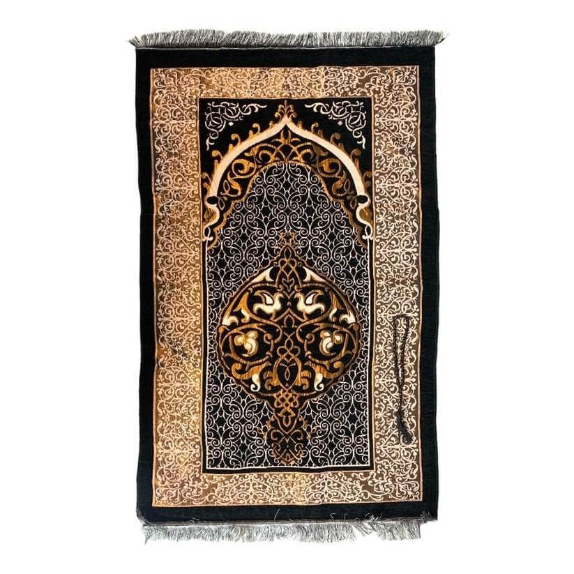 Prayer Matt Gift Set 110 x 70 || سجادة صلاه للأطفال حجم 70*110 لون اسود - مكتبة اكسبريس الكويت