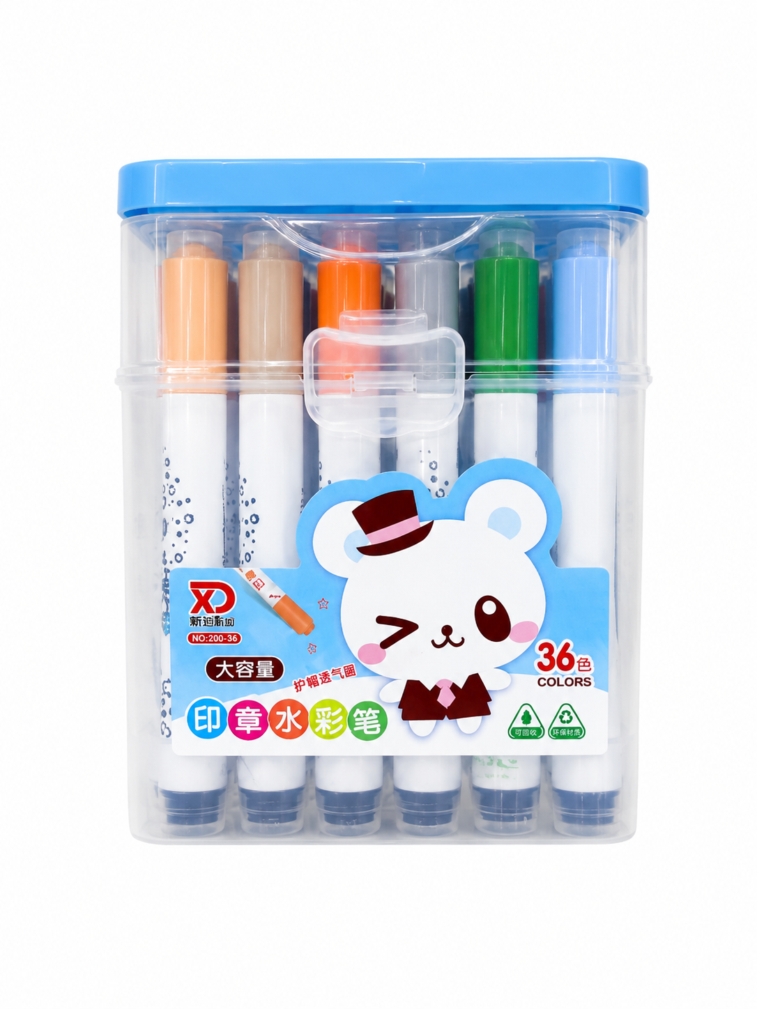 الوان شيني بختم 36 لون | XD Stamp Watercolor Markers 36 Colors